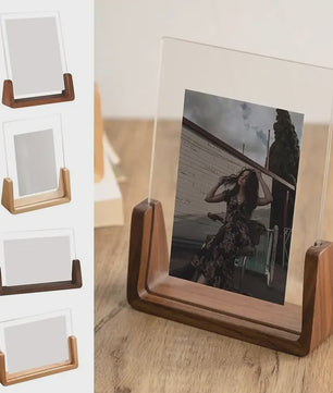 Stijlvol Houten Fotolijst met Acryl Glas - U-Vorm Design voor Desktop & Decoratie