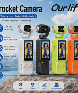Ourlife 4K Action Camera met 180° Roteerbare Lens & 1.97" Scherm - Perfect voor Vlogs & Sport
