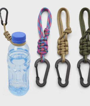 Multifunctionele Outdoor Fleshouder & Sleutelhanger met Karabijnhaak