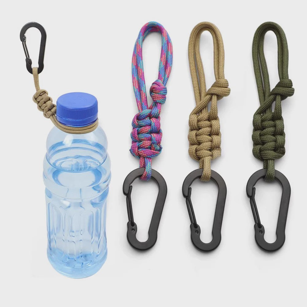 Multifunctionele Outdoor Fleshouder & Sleutelhanger met Karabijnhaak