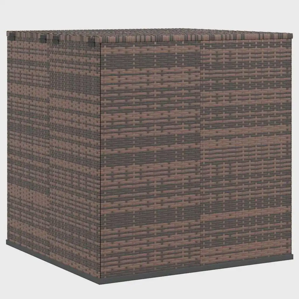 Bruine PE Rotan Kussenbox 100x97.5x104 cm - Weerbestendige Tuinopbergbox