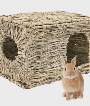 Vouwbaar Gras Nest Huisje voor Konijn, Hamster & Cavia - Natuurlijk Kauwspeelgoed