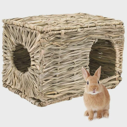 Vouwbaar Gras Nest Huisje voor Konijn, Hamster & Cavia - Natuurlijk Kauwspeelgoed