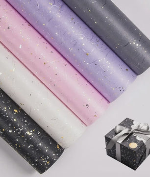 Luxe Geschenkpapier Set - 6 Kleuren met Goud & Zilver Sprinkles - Waterdicht & Ideaal voor Knutselen