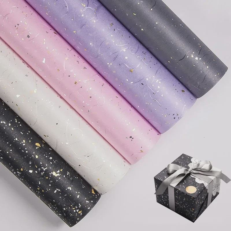 Luxe Geschenkpapier Set - 6 Kleuren met Goud & Zilver Sprinkles - Waterdicht & Ideaal voor Knutselen