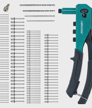 Libraton Klinknageltang Set: Heavy-Duty Handklinknageltang met 130 Klinknagels en 4 Boren