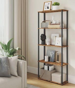 Industriële Stellingkast 5 Niveaus - 60x23.8x139 cm - Bruin-Zwart