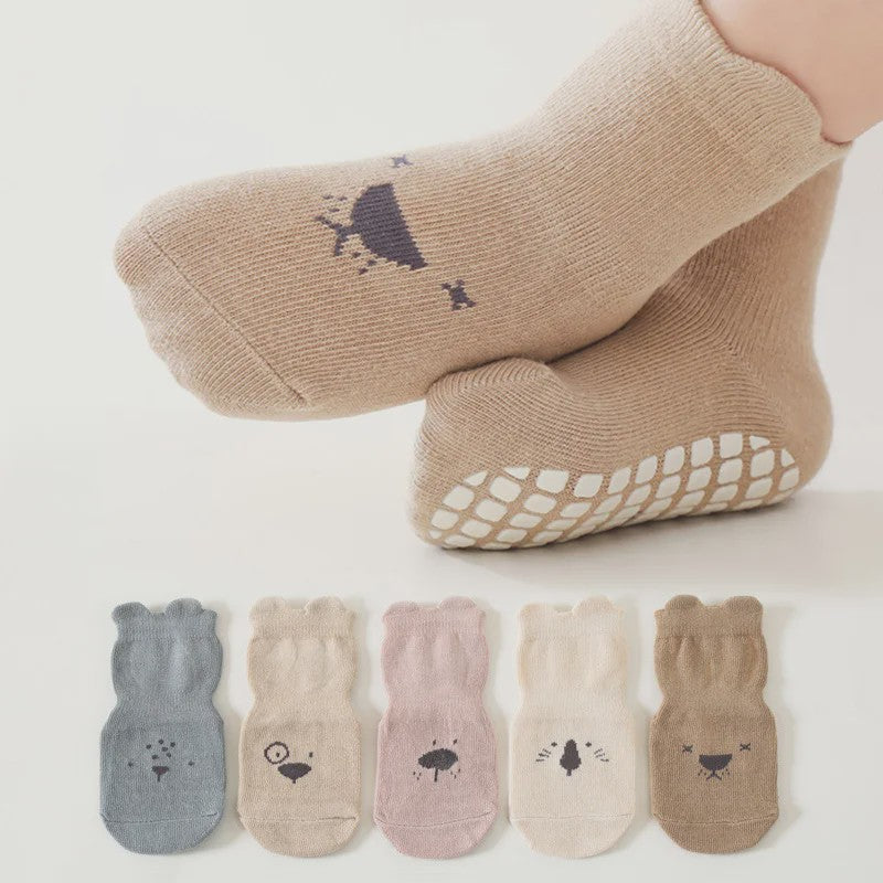 Schattige Baby Sokken met Dierenprint - Antislip & Ademend voor Jongens en Meisjes