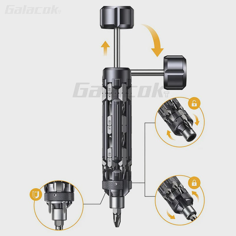 Galacok 19 in 1 Multi Bit Screwdriver S1 EDC Magnetic Screwdriver Tool Gifts for Men Portable Repair Tool Kit for Home Repairs