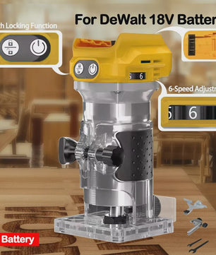 Accu Freesmachine voor Houtbewerking - Compatibel met DeWalt 18V Batterijen