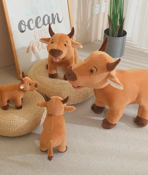Schattige Koeien & Stieren Pluche Knuffels - 25-40cm - Educatief Speelgoed & Cadeau