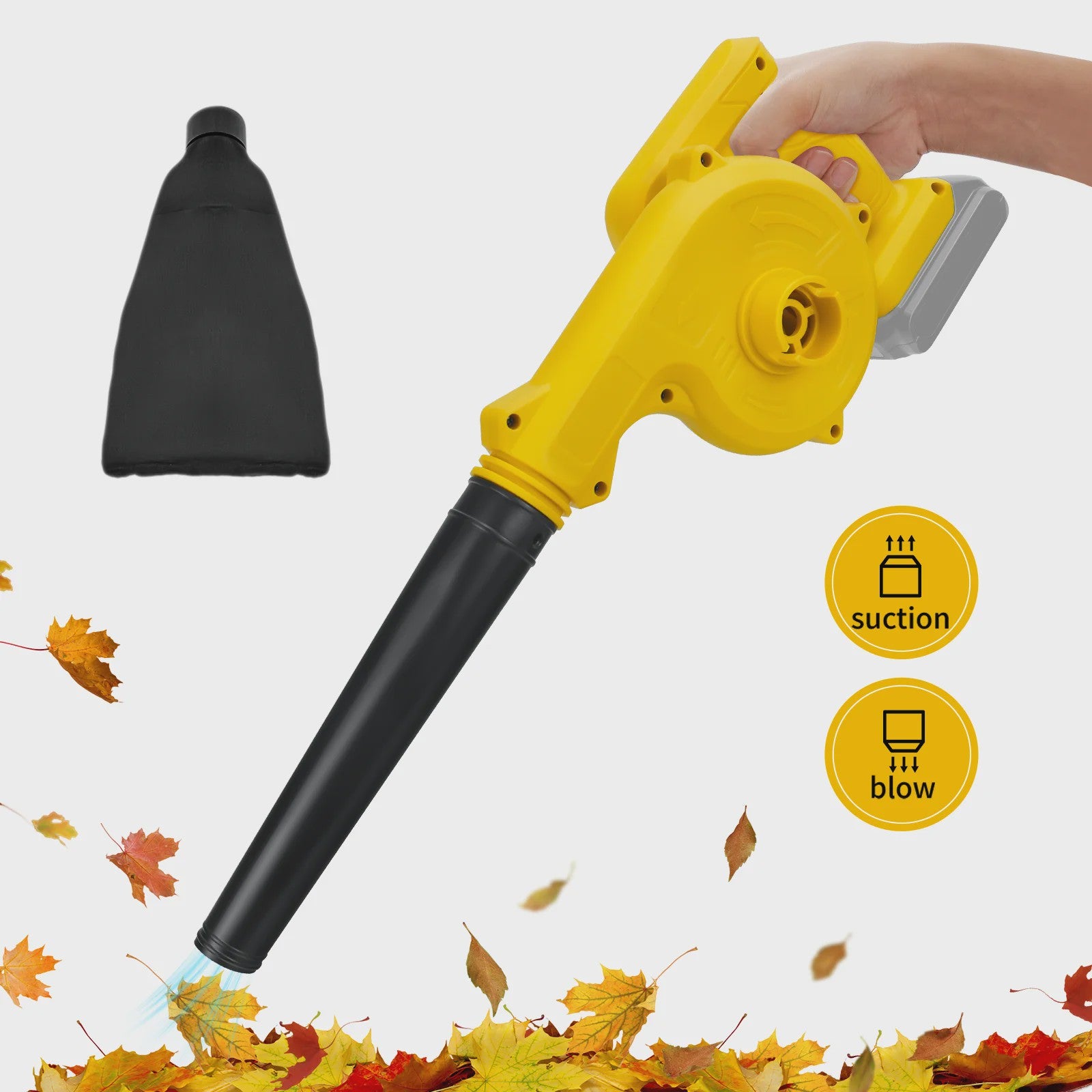 Snoerloze 2-in-1 Bladblazer & Stofzuiger - Krachtig, Draadloos, Compatibel met Dewalt 20V Accu