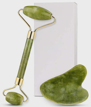 Jade Roller & Gua Sha Set: Dubbelzijdige Gezichtsroller voor Lifting en Ontzwellen