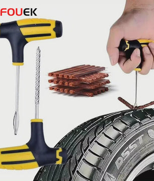 Professionele Bandenreparatieset voor Auto & Fiets - Tubeless Bandenplak Kit met Rubberstrips