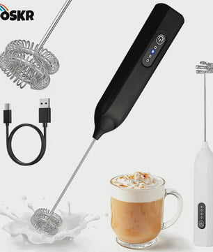 Elektrische Melkopschuimer & Handmixer - Oplaadbaar, Draadloos, 3 Snelheden