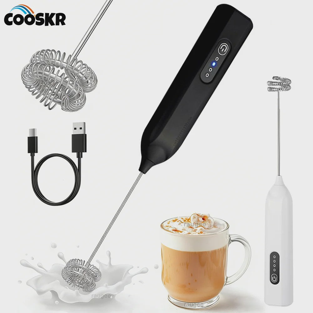 Elektrische Melkopschuimer & Handmixer - Oplaadbaar, Draadloos, 3 Snelheden
