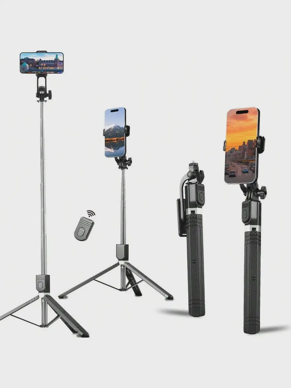 170cm Selfie Stick Statief met Draadloze Afstandsbediening - Draagbaar & Compatibel
