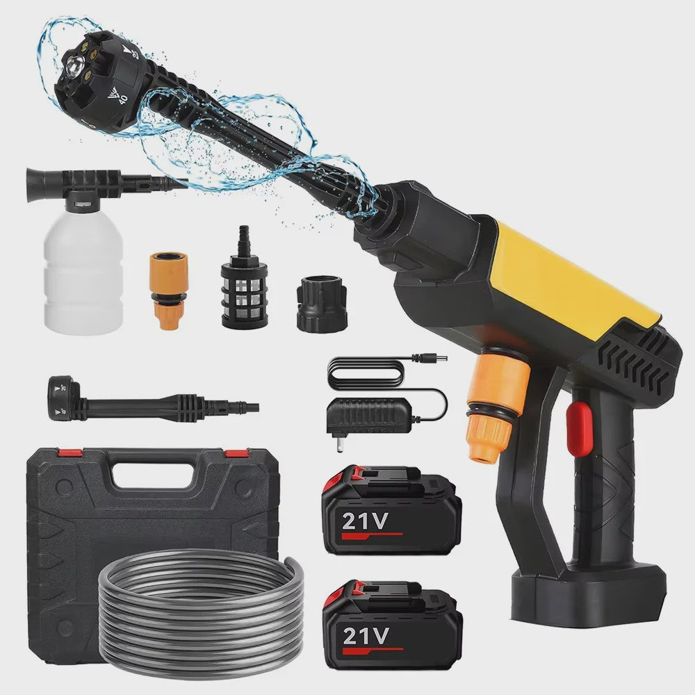 Draadloze Hogedrukreiniger 500W (70Bar) - Krachtige Waterstraal voor Auto & Tuin (18V Accu)