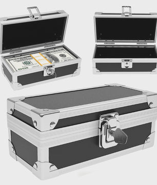 Afsluitbare Aluminium Geldkist met Sleutel - Veilige Draagbare Opbergbox voor Geld, Sieraden & Waardevolle Spullen