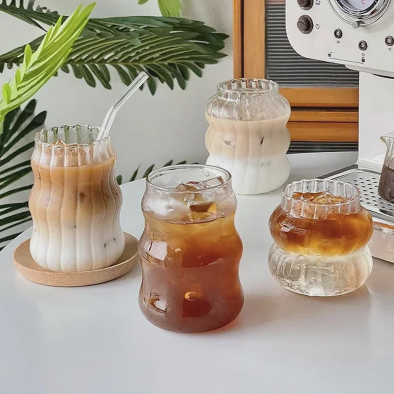 Creatieve Glazen Tumbler - Hittebestendig & Transparant voor Koffie, Sap, Cocktails