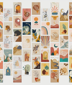 50x Postcard Set - Abstracte Kunst & Esthetische Wanddecoratie voor Slaapkamer