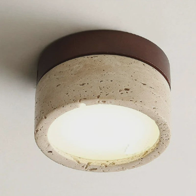 Wabi Sabi Plafondlamp Cream Stone - Sfeervolle Verlichting voor Woonkamer, Hal & Slaapkamer