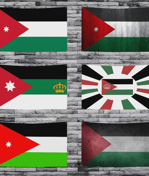 Jordanese Vlag Banner - Polyester - 4 Oogjes - Buiten & Binnen Decoratie