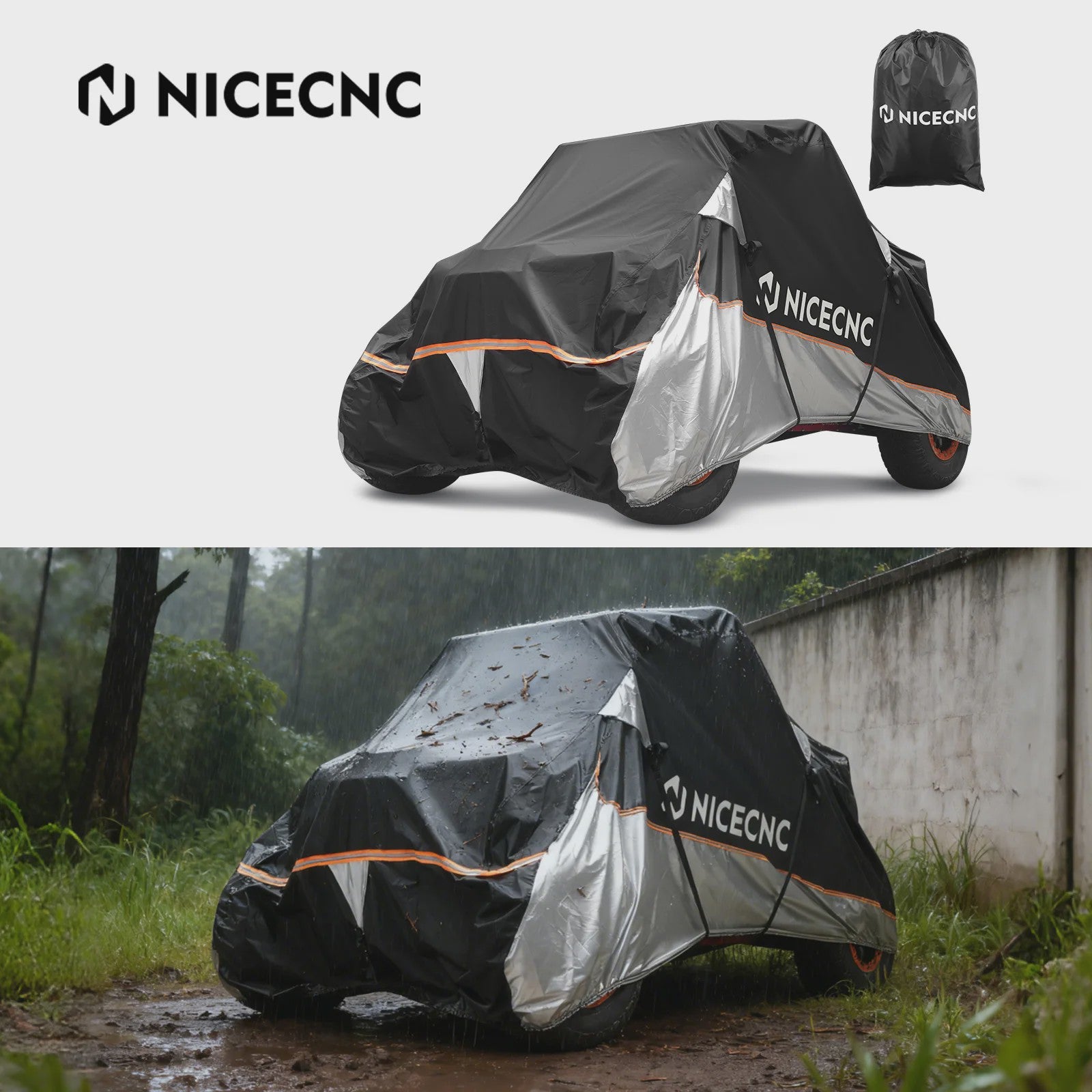 Waterdichte Heavy Duty UTV Cover voor 2-zitter Can-Am X3, Kawasaki KRX1000, Honda Talon, RZR XP1000 - 420D Materiaal