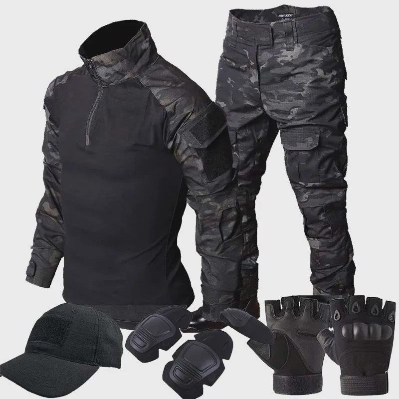 Tactisch Camouflage Uniform Set: Combat Shirt & Broek voor Outdoor, Airsoft, Jacht & Training