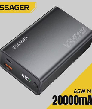 Essager Powerbank 20000mAh PD 65W Fast Charge - Draagbare Externe Batterij voor Telefoons & Laptops