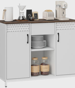 Homcom Sideboard Woonkamer met Deuren, Lade en Open Vakken - Stijlvolle Opbergkast
