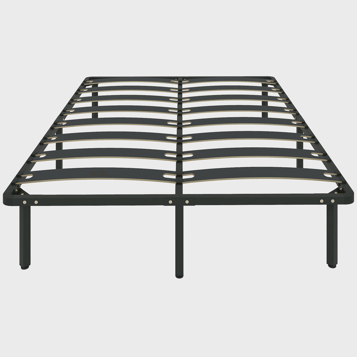 HOMCOM Bedframe 140x190 cm Zwart - Robuust, Ruimtebesparend & Makkelijk Montage