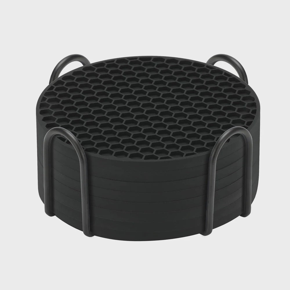 Siliconen Onderzetters Set met Houder - Anti-slip & Hittebestendig