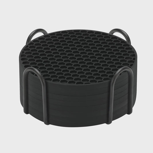 Siliconen Onderzetters Set met Houder - Anti-slip & Hittebestendig