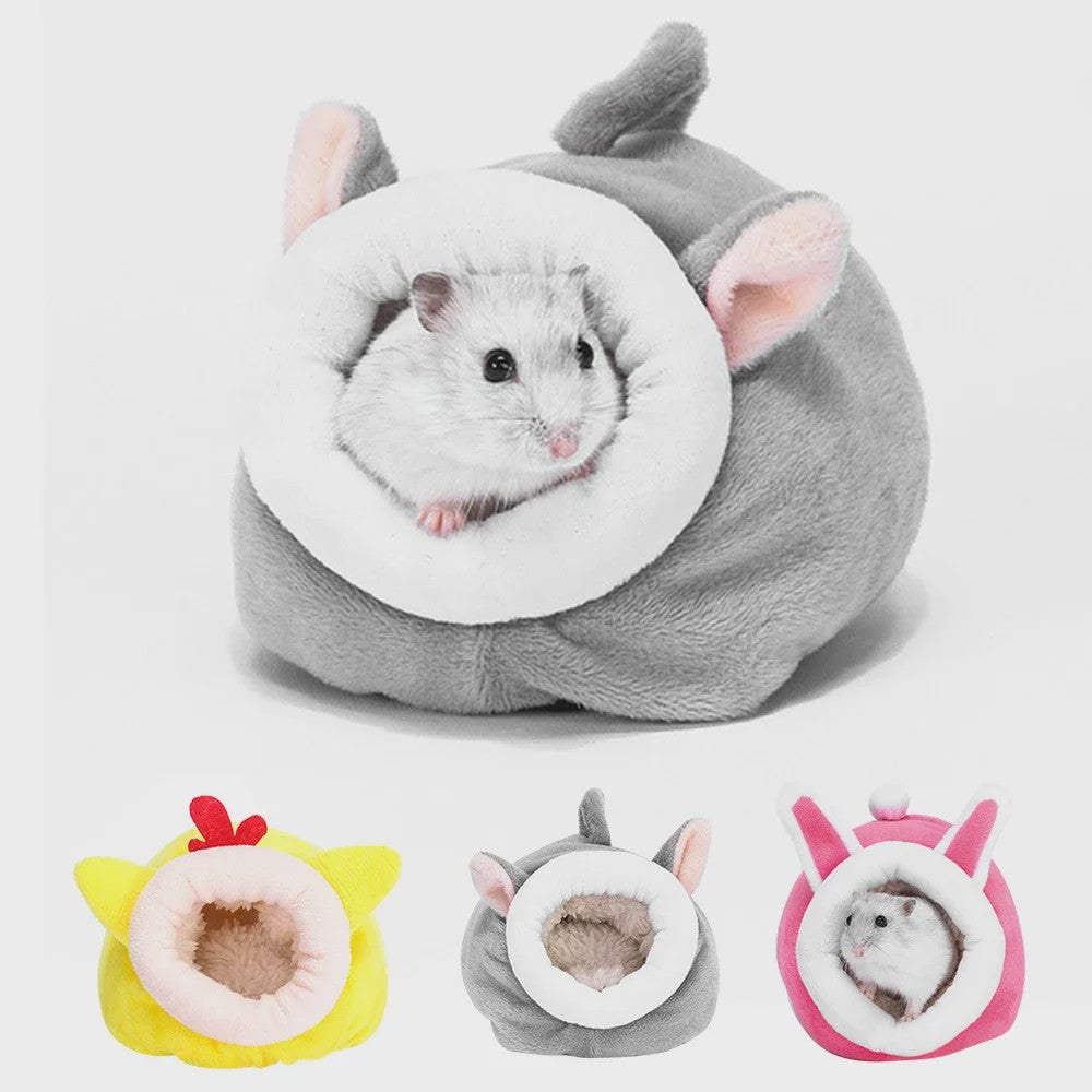 Warm Hamsterhuisje & Cavia Nestje - Zacht Pluche Bedje voor Kleine Huisdieren