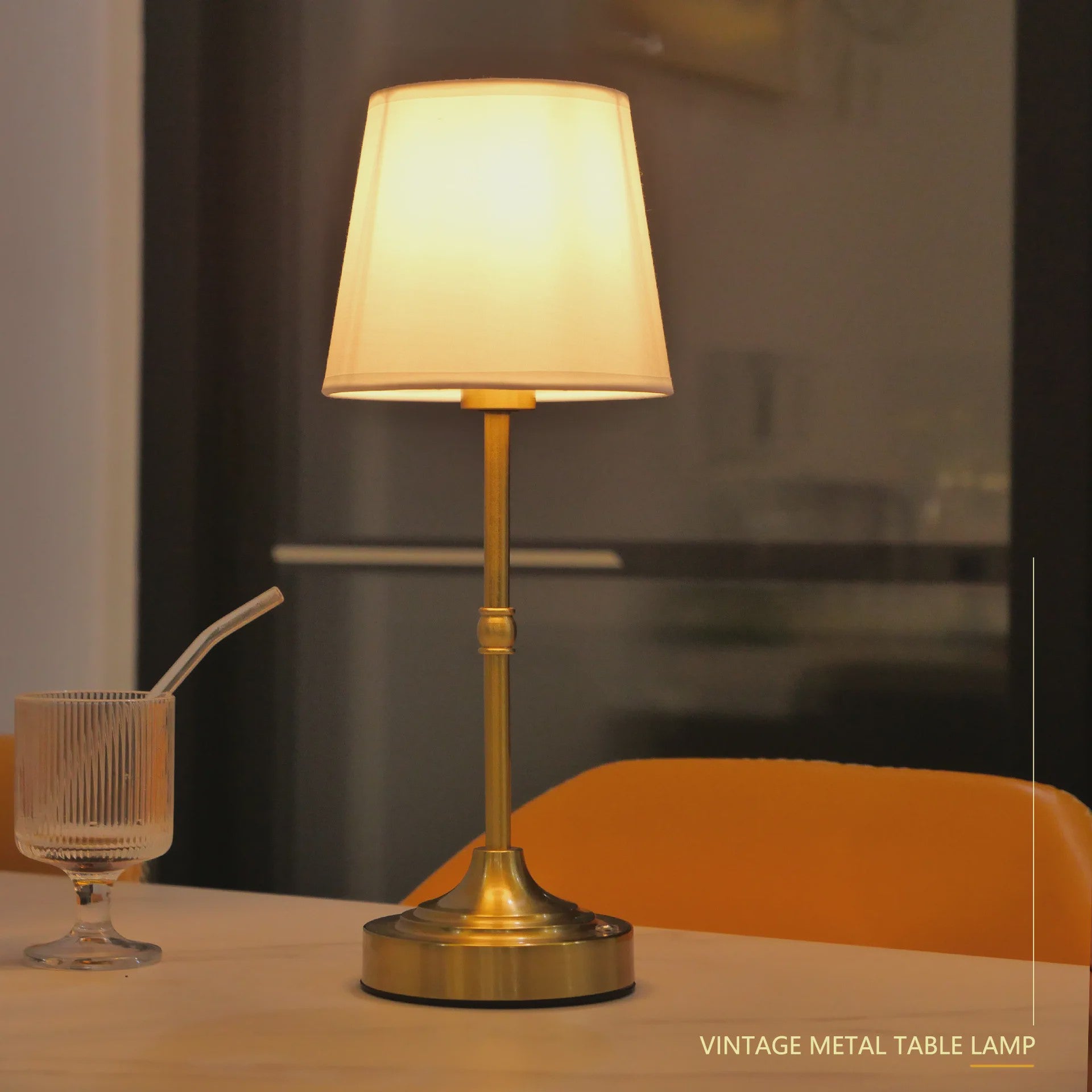 Draadloze Tafellamp met Stoffen Kap - Oplaadbaar & Dimbaar met Touch Switch - Warm Licht