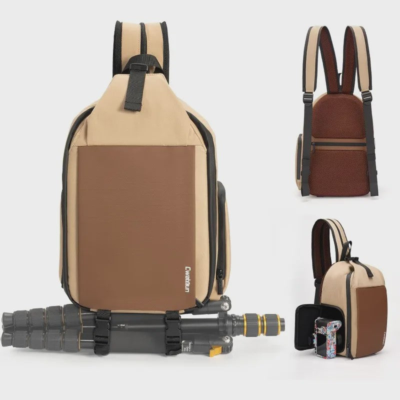 Veelzijdige Camera Schoudertas: Compacte Sling Bag & Rugzak voor DSLR, Lenzen en iPad