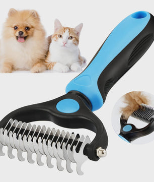 Dubbele Hondenborstel & Kattenborstel - Ontklitter & Ontwollingsborstel voor Huisdieren