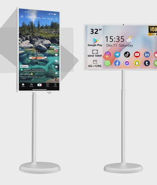 32-Inch Draagbare Smart TV met Touchscreen, Android, 1080P, 60Hz, 15000mAh Batterij & 13MP Camera