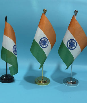 Indiase Bureauvlag 14x21cm Polyester - Officiële Vlag van India voor Bureau Decoratie