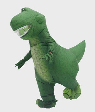 Opblaasbaar T-Rex Dino Kostuum voor Volwassenen - Mascot Feest Outfit