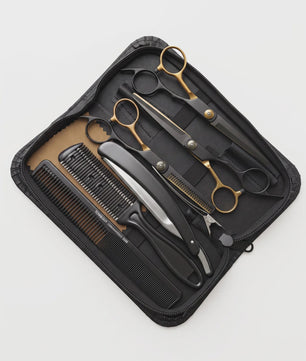 Professionele Haarstyling Set: Kappersscharen, Kammen, Scheermes & Opbergkoffer