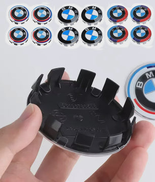4x BMW Velgdopjes 56mm/68mm - 50th Anniversary Editie