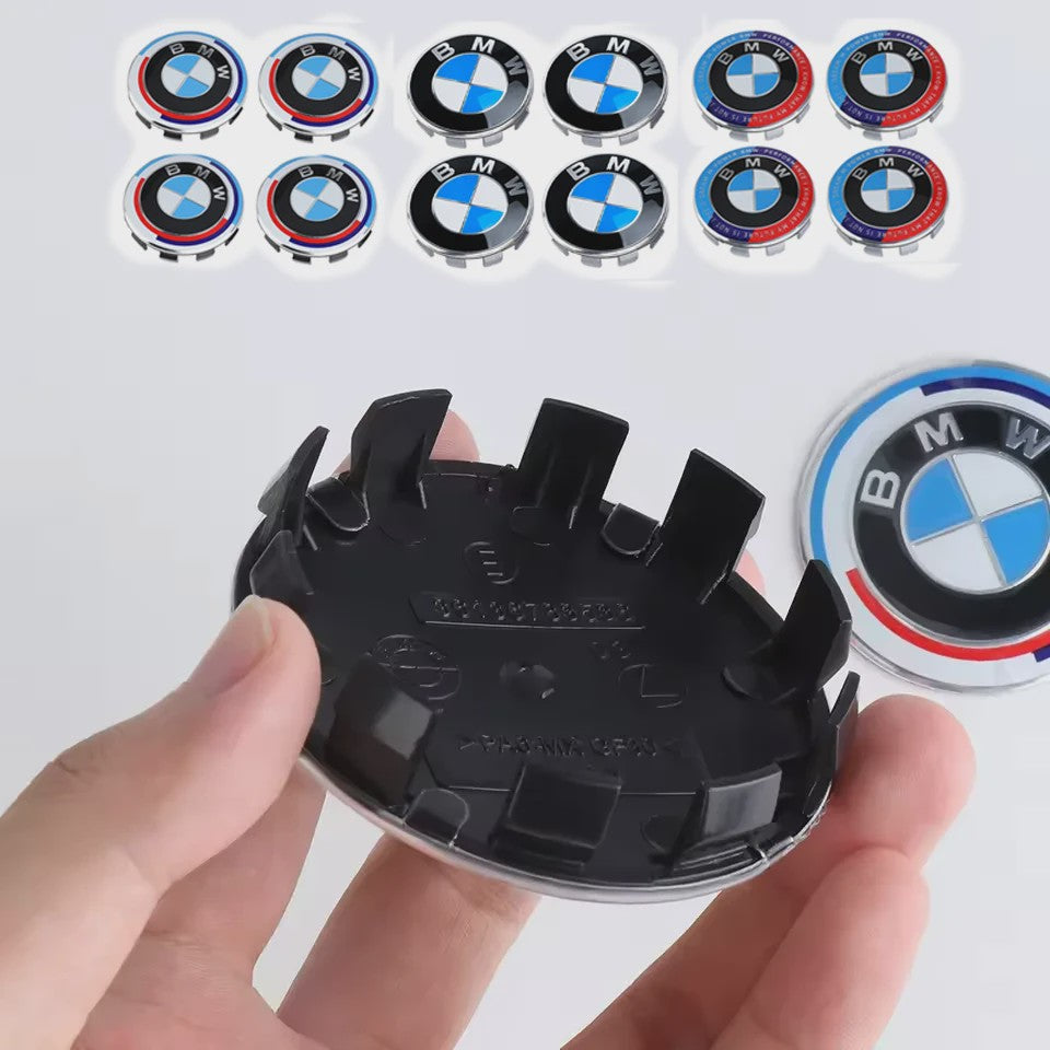 4x BMW Velgdopjes 56mm/68mm - 50th Anniversary Editie