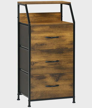 Industriële Ladekast met 3 Lades en 2 Open Planken - 44x29x92 cm