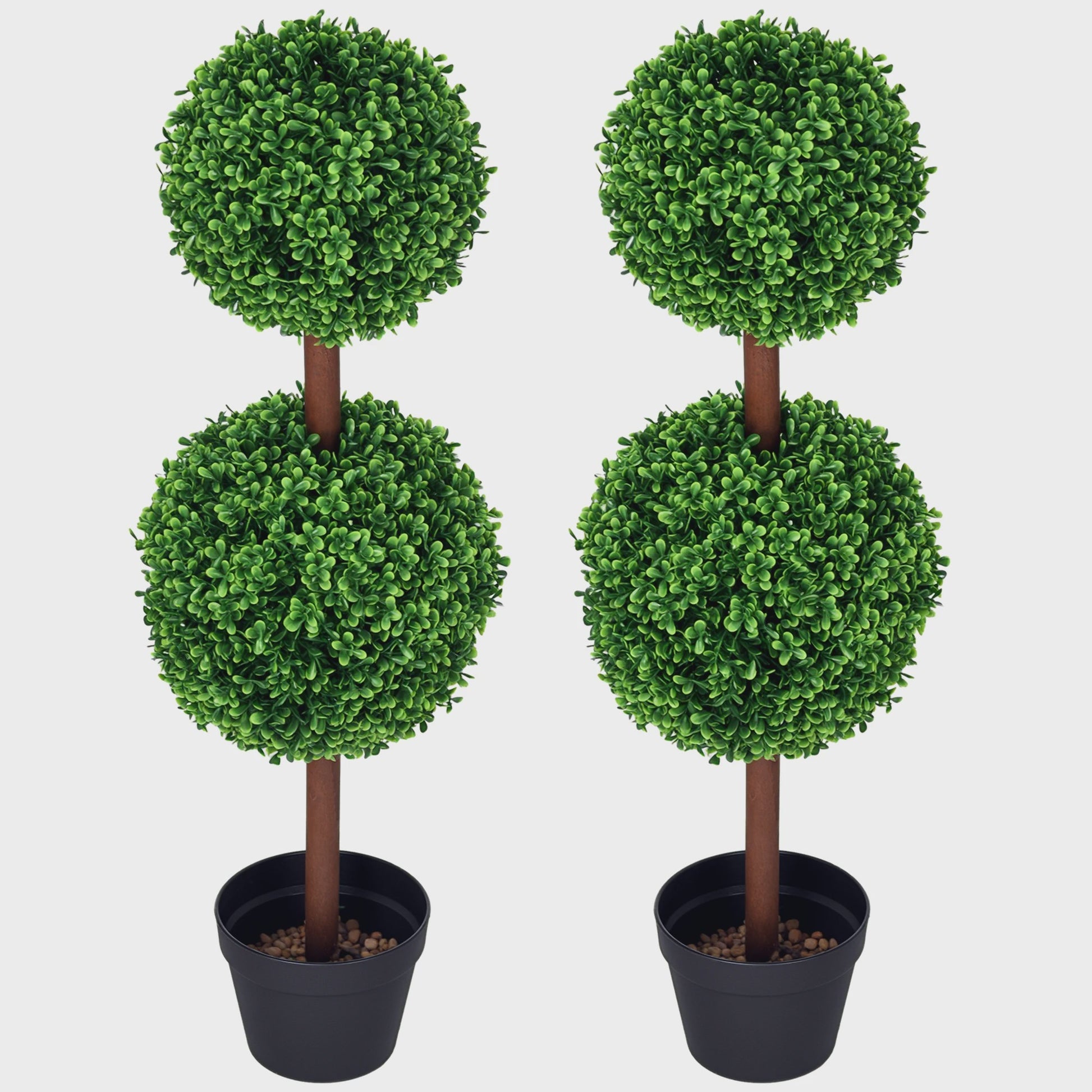 Set van 2 Kunstplanten Buxus Bolvorm 90cm Hoog - Realistisch & Onderhoudsvrij