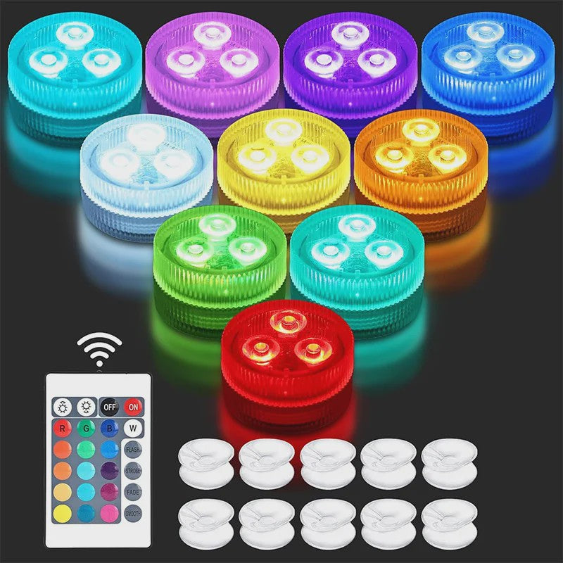 Waterdichte Onderwater LED Verlichting RGB met Afstandsbediening - Kleurveranderend, Batterijgevoed