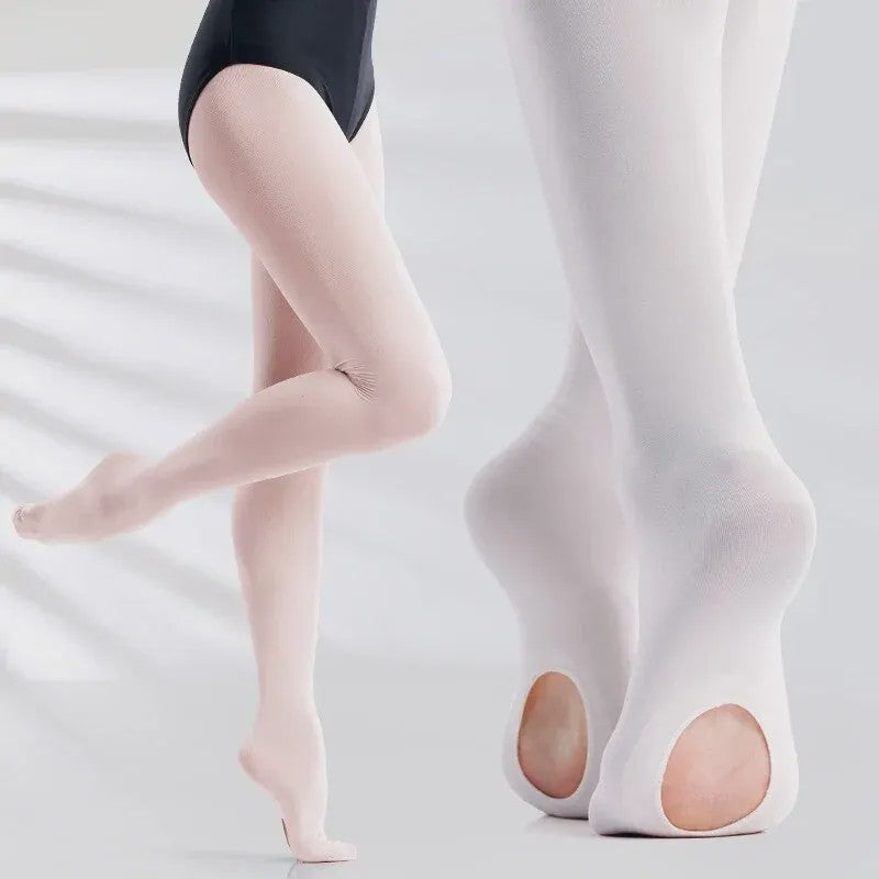 Professionele Ballet Tights voor Dames en Meisjes - 60D Microfiber, Convertible & Naadloos