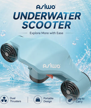 Asiwo MANTA 2 Onderwater Scooter - 40M Waterdicht, met Camera Mount voor Duiken & Snorkelen