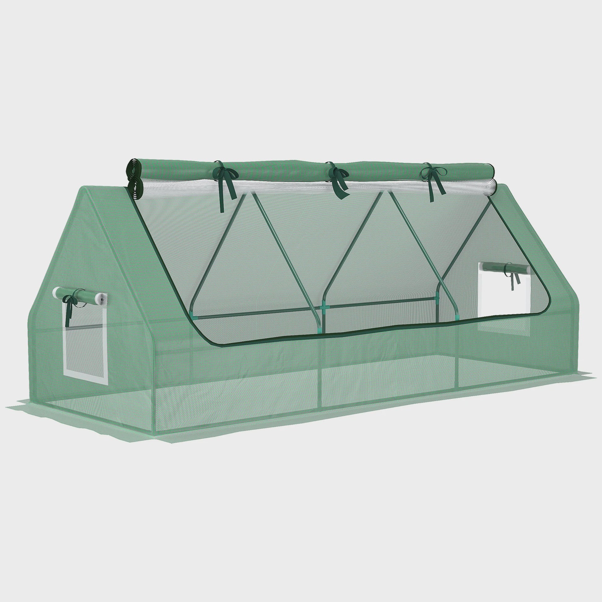 Outsunny Veranda Kas 240x90x90 cm met Groene Gaasramen